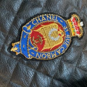 Authentic CHANEL Runway Fox Fur Shearling hand muff bag. Beaded